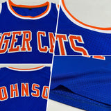 Custom Royal Orange-White Authentic Throwback Basketball Jersey