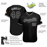 Custom Black Black-White Authentic Baseball Jersey