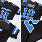 Custom Black Royal-White Mesh Authentic Football Jersey