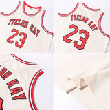 Custom Cream Red-Black Authentic Throwback Basketball Jersey