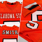 Custom Orange White-Black Mesh Authentic Football Jersey