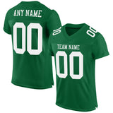 Custom Kelly Green White Mesh Authentic Football Jersey