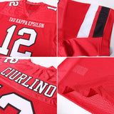 Custom Red White-Black Mesh Authentic Football Jersey