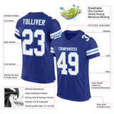 Custom Royal White-Light Blue Mesh Authentic Football Jersey