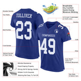 Custom Royal White Mesh Authentic Football Jersey