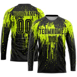 Custom Neon Green Black Sublimation Soccer Uniform Jersey