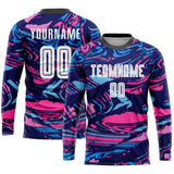 Custom Figure White-Pink Sublimation Soccer Uniform Jersey