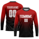 Custom Red White-Black Sublimation Fade Fashion Soccer Uniform Jersey