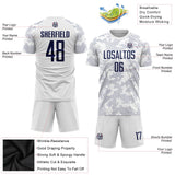 Custom White Navy Sublimation Soccer Uniform Jersey