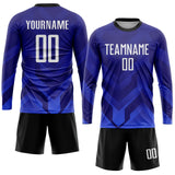 Custom Dark Purple White Royal-Navy Sublimation Soccer Uniform Jersey