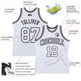 Custom White White-Black Authentic Throwback Basketball Jersey