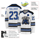 Custom White Royal-Black Hockey Jersey