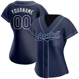 Custom Navy Navy-Powder Blue Authentic Baseball Jersey