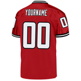 Custom Red White-Black Mesh Authentic Throwback Football Jersey