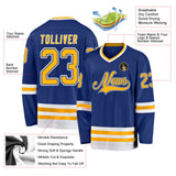 Custom Royal Gold-White Hockey Jersey