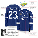 Custom Royal White Hockey Jersey