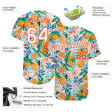 Custom White Orange 3D Pattern Design Fruit Authentic Baseball Jersey